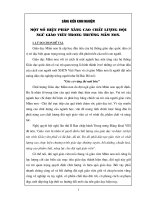 Một số biện pháp nâng cao chất lợng đội ngũ giáo viên trờng mầm non