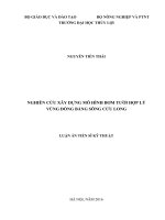 Toàn văn luận án Nghiên cứu xây dựng mô hình bơm tưới hợp lý cho vùng đồng bằng sông Cửu Long
