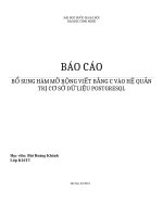 BÁO CÁO BỔ SUNG HÀM MỞ RỘNG VIẾT BẰNG C VÀO HỆ QUẢN TRỊ CƠ SỞ DỮ LIỆU POSTGRESQL