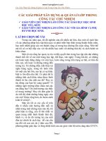 CÁC GIẢI PHÁP XÂY DỰNG & QUẢN LÍ LỚP TRONG CÔNG TÁC CHỦ NHIỆM