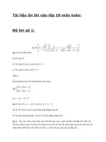 Tài liệu ôn thi vào lớp 10 môn toán