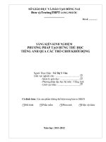 PHƯƠNG PHÁP TẠO HỨNG THÚ HỌC TIẾNG ANH QUA CÁC TRÒ CHƠI KHỞI ĐỘNG