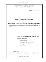 GIÁO DỤC TÍCH CỰC PHÒNG CHỐNG BẠO LỰC HỌC ĐƯỜNG Ở TRƯỜNG THPT NGUYỄN TRÃI