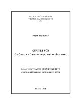 Quản lý vốn ở công ty cổ phần dược phẩm vĩnh phúc