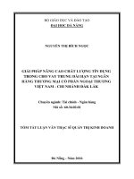 Giải pháp nâng cao chất lượng tín dụng trong cho vay trung dài hạn tại ngân hàng TMCP ngoại thương việt nam, chi nhánh đăk lăk