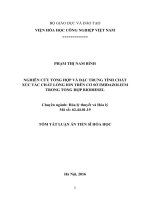 Nghiên cứu tổng hợp và đặc trưng tính chất xúc tác chất lỏng ion trên cơ sở imidazolium trong tổng hợp Biodiesel