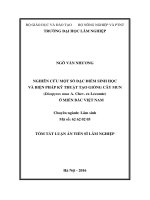 Nghiên cứu một số đặc điểm sinh học và biện pháp kỹ thuật tạo giống cây Mun (Diospyros mun A.Chev. ex Lecomte) ở miền Bắc Việt Nam