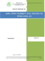 Thuyết minh dự án khu công nghiệp cảng thành tài tỉnh long an 