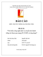 Tìm hiểu công nghệ dịch vụ truyền âm thanh tiếng nói thoại qua mạng (VOID) và ứng dụng