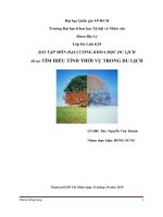 BÀI tập môn đại CƯƠNG KHOA học DU LỊCH 