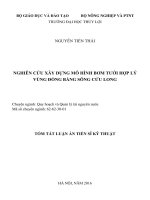 Tóm tắt luận án Nghiên cứu xây dựng mô hình bơm tưới hợp lý cho vùng đồng bằng sông Cửu Long