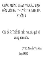Thiết bị chần rau, củ, quả sử dụng hơi nước