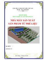 Thuyết minh báo cáo đầu tư xây dựng dự án nhà máy sản xuất từ phế liệu leader way 