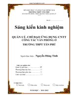 QUẢN LÝ, CHỈ ĐẠO ỨNG DỤNG CNTT CÔNG TÁC VĂN PHÒNG Ở TRƯỜNG THPT TÂN PHÚ