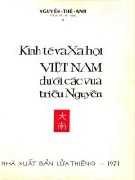 Kinh Tế Và Xã Hội Việt Nam Dưới Các Vua Triều Nguyễn  Nguyễn Thế Anh,