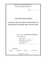 GIÁO DỤC TÍCH CỰC PHÒNG CHỐNG BẠO LỰC HỌC ĐƯỜNG Ở TRƯỜNG THPT NGUYỄN TRÃI