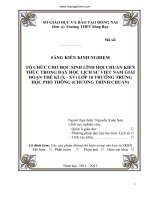 TỔ CHỨC CHO HỌC SINH LĨNH HỘI CHUẨN KIẾN THỨC TRONG DẠY HỌC LỊCH SỬ VIỆT NAM GIAI ĐOẠN THẾ KỈ (X - XV) LỚP 10 TRƯỜNG TRUNG HỌC PHỔ THÔNG (CHƯƠNG TRÌNH CHUẨN)