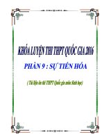 Tài liệu ôn thi THPT quốc gia môn sinh học 2016 cực hay (phần 9   sự tiến hóa) 