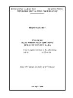 Ứng dụng mạng Nơron nhân tạo trong xử lý cấp 2 tin tức ra đa