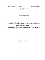 Nghiên cứu hình thái và đánh giá liên tục phôi 3 và 5 ngày tuổi của bệnh nhân thụ tinh trong ống nghiệm