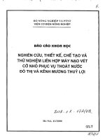 Nghiên cứu thiết kế chế tạo và thử nghiệm liên hợp máy nạo vét cỡ nhỏ phục vụ thoát nước đô thị và kênh mương thủy lợi