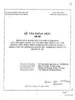Khảo sát đánh giá vai trò lãnh đạo của tổ chức đảng và cán bộ chủ chốt các cấp trong việc thực hiện nghị quyết trung ương 4 về chính sách dân số   KHHG đ ở nước ta