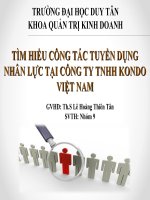 Tìm hiểu công tác tuyển dụng nhân lực tại công ty tnhh kondo việt nam