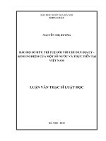Bảo hộ sở hữu trí tuệ đối với chỉ dẫn địa lý  kinh nghiệm của một số nước và thực tiễn tại việt nam 