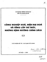 Công nghiệp hóa, hiện đại hóa và tầng lớp trí thức, những định hướng chính sách