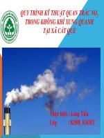 QUY TRÌNH kỹ THUẬT QUAN TRẮC NO2  TRONG