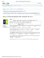 Nâng cao 20 phương pháp giải nhanh những bài hóa vô cơ