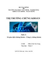 Tiểu luận môn chứng khoán chủ đề sở giao dịch chứng khoán công ty chứng khoán 