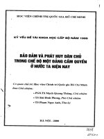 Bảo đảm và phát huy dân chủ trong chế độ một đảng cầm quyền ở nước ta hiện nay