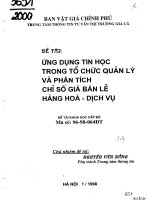 Ứng dụng tin học trong tổ chức quản lý và phân tích chỉ số giá bán lẻ hàng hóa – dịch vụ