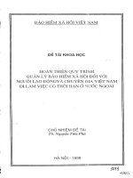 Hoàn thiện quy trình quản lý bảo hiểm xã hội đối với người lao động và chuyên gia việt nam đi làm việc có thời gian ở nước ngoài