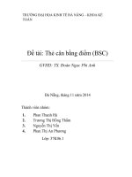 Tiểu luận môn kế toán quản trị đề tài thẻ căn bằng điểm BSC (BALANCE SCORECARD) thực trạng áp dụng tại việt nam