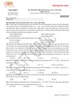 Đề thi thử đại học môn vật lý  lần 1 2016