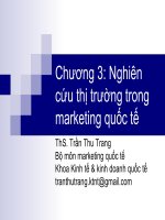 Slide Marketing quốc tế chương 3: Nghiên cứu thị trường trong marketing quốc tế Slide Marketing quốc tế chương 3: Nghiên cứu thị trường trong marketing quốc tế
