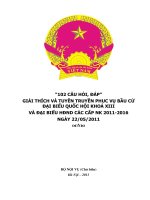 102 câu hỏi đáp giải thích và tuyên truyền phục vụ bầu cử  đại biểu quốc hội khóa xiii và đại biểu HĐND các cấp NK 2011 2016