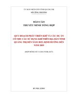 QUY HOẠCH PHÁT TRIỂN KHÍ VÀ CÁC DỰ ÁN CÓ NHU CẦU SỬ DỤNG KHÍ TRÊN ĐỊA BÀN TỈNH QUẢNG TRỊ ĐẾN NĂM 2025, ĐỊNH HƯỚNG ĐẾN NĂM 2035