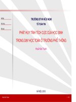 PHÁT HUY TÍNH TÍCH cực của học SINH TRONG dạy học TOÁN ở TRƯỜNG PHỔ THÔNG