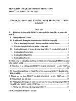 ỨNG DỤNG KHOA HỌC VÀ CÔNG NGHỆ TRONG PHÁT TRIỂN KINH TẾ