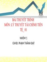 Thuyết trình lý thuyết tài chính tiền tệ thâm hụt ngân sách nhà nước và tác động của thâm hụt đối với tăng trưởng kinh tế ở việt nam