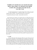 NGHIÊN CỨU ĐÁNH GIÁ CÁC NGUỒN SỐ LIỆU KHÁC NHAU PHỤC VỤ CHO BÀI TOÁN ĐỊNH LƯỢNG MƯA SỬ DỤNG SỐ LIỆU RA ĐA TẠI VIỆT NAM
