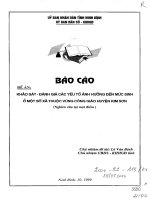 Khảo sát – đánh gia các yếu tố ảnh hưởng đến mức sinh ở một số xã thuộc vùng công giáo huyện kim sơn