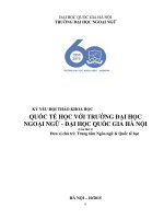 KỶ YẾU HỘI THẢO KHOA HỌC QUỐC TẾ HỌC VỚI TRƯỜNG ĐẠI HỌC NGOẠI NGỮ  ĐẠI HỌC QUỐC GIA HÀ NỘI