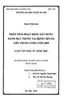 Phân tích hoạt động xây dựng danh mục thuốc tại bệnh viện da liễu trung ương năm 2009