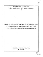 Thực trạng và giải pháp đào tạo bồi dưỡng cán bộ quản lý doanh nghiệp đáp ứng yêu cầu công nghiệp hóa hiện đại hóa