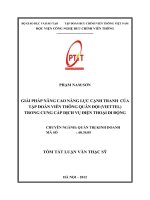 GIẢI PHÁP NÂNG CAO NĂNG LỰC CẠNH TRANH CỦA TẬP ĐOÀN VIỄN THÔNG QUÂN ĐỘI (VIETTEL) TRONG CUNG CẤP DỊCH VỤ ĐIỆN THOẠI DI ĐỘNG