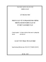 Pháp luật về vi phạm hành chính trong hành nghề luật sư ở việt nam hiện nay 